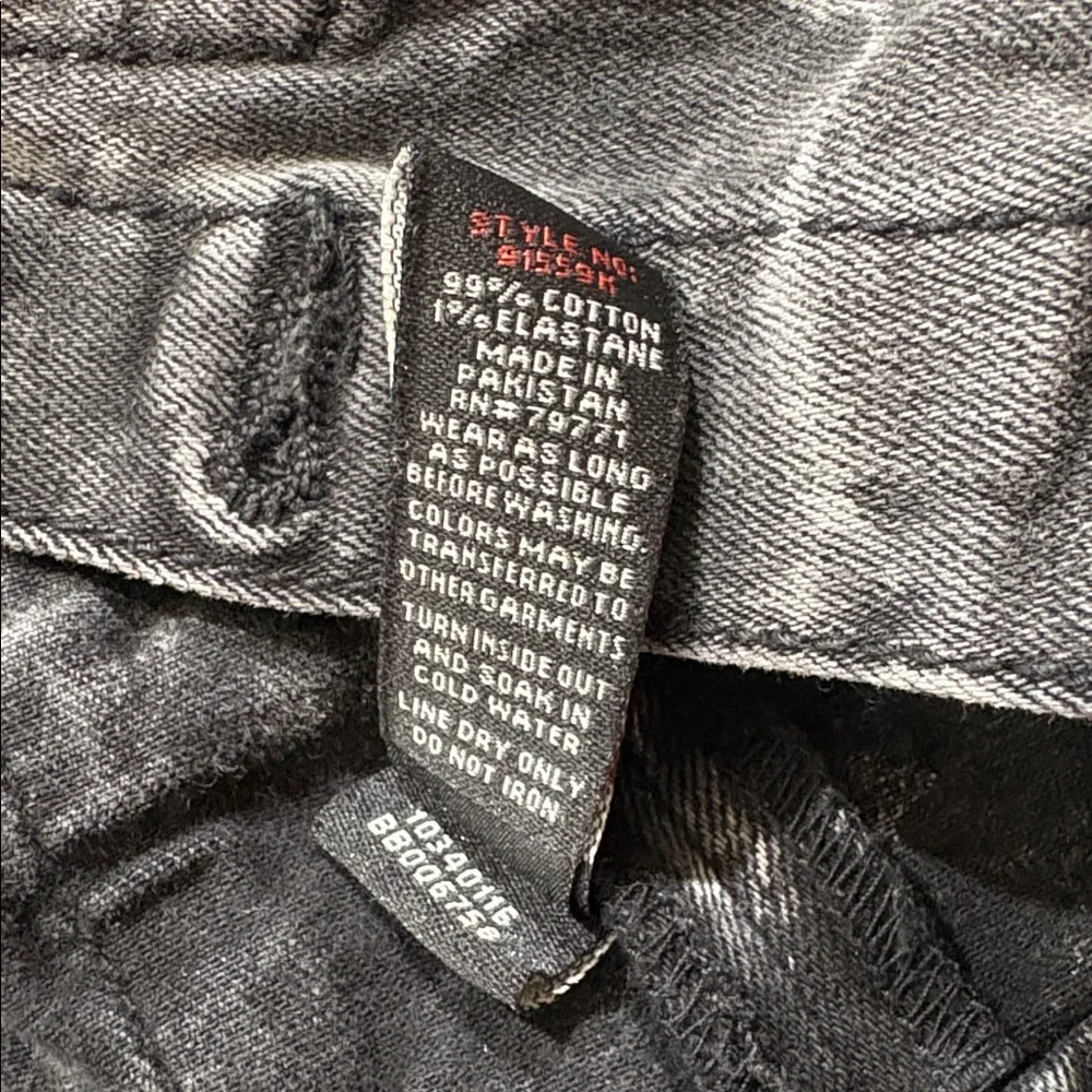 JC Jordan Craig Bayside Denim Trucker Jacket Black Distressed Sz 2